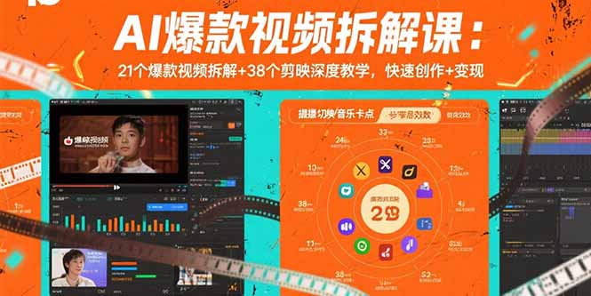 AI爆款视频拆解课：21个爆款视频拆解+38个剪映深度教学，快速创作+变现 - 创享网-创享网