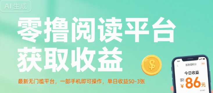 零撸阅读平台获取收益，最新无门槛平台，一部手机即可操作，单日收益50-3张【揭秘】 - 创享网-创享网