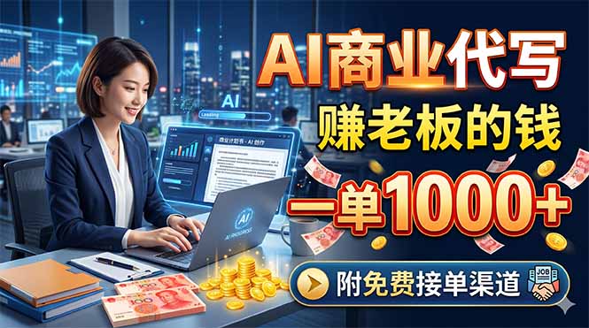 AI商业代写，赚老板的钱，一单1000+，附免费接单渠道 - 创享网-创享网