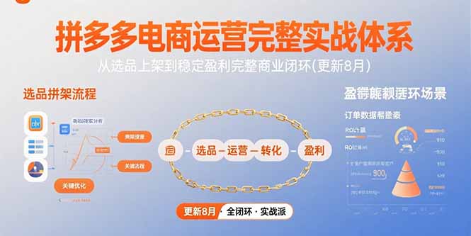 拼多多电商运营完整实战体系，从选品上架到稳定盈利完整商业闭环(更新8月 - 创享网-创享网