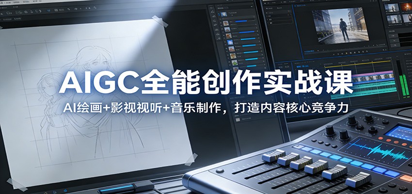 AIGC全能创作实战课:AI绘画+影视视听+音乐制作,打造内容核心竞争力-创享网
