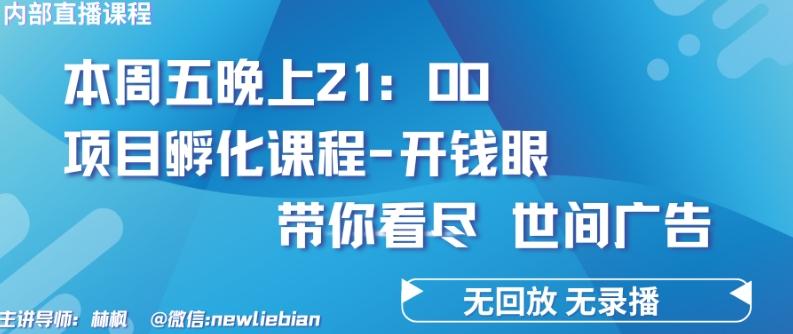 4.26日内部回放课程《项目孵化-开钱眼》赚钱的底层逻辑【揭秘】 - 创享网-创享网