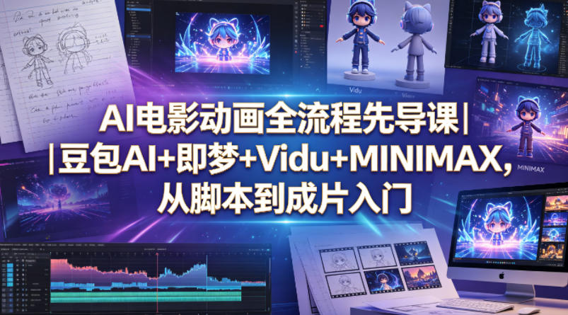 AI电影动画全流程先导课｜豆包AI+即梦+Vidu+MINIMAX，从脚本到成片入门-创享网