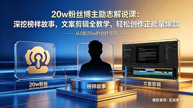 20w粉丝博主励志解说课：深挖榜样故事，文案剪辑全教学，轻松创作正能量爆款 - 创享网-创享网