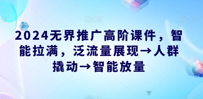 2024无界推广高阶课件，智能拉满，泛流量展现→人群撬动→智能放量 - 创享网-创享网
