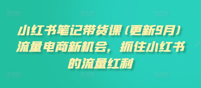 小红书笔记带货课(更新25年4月)流量电商新机会，抓住小红书的流量红利 - 创享网-创享网
