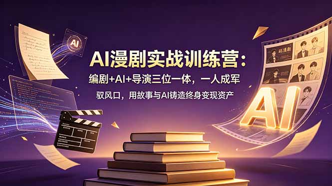AI漫剧实战训练营：编剧+AI+导演三位一体，一人成军 驭风口，用故事与AI铸造终身变现资产 - 创享网-创享网