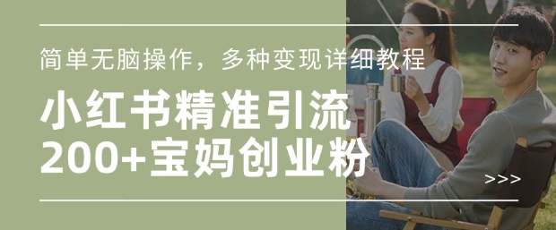 小红书混剪日引200+宝妈创业粉，简单无脑操作，多种变现详细教程 - 创享网-创享网