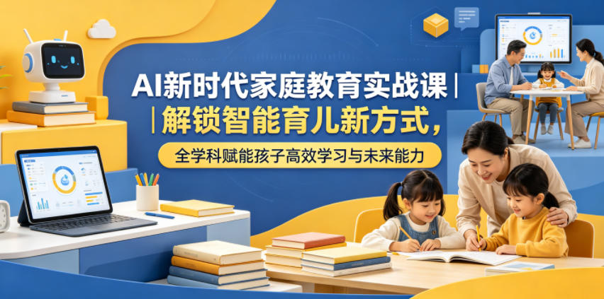 AI新时代家庭教育实战课｜解锁智能育儿新方式，全学科赋能孩子高效学习与未来能力-创享网