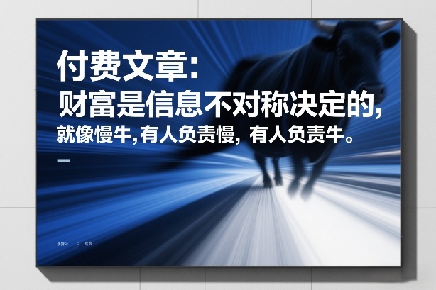 付费文章：财富是信息不对称决定的，就像慢牛，有人负责慢，有人负责牛-创享网