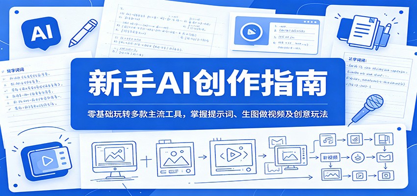 新手AI创作指南：零基础玩转多款主流工具，掌握提示词、生图做视频及创意玩法-创享网