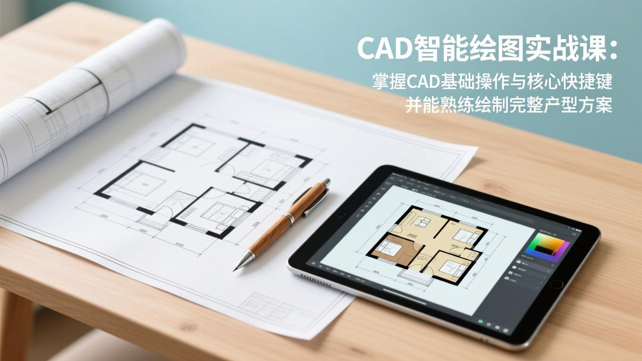 CAD智能绘图实战课：掌握CAD基础操作与核心快捷键，并能熟练绘制完整户型方案 - 创享网-创享网