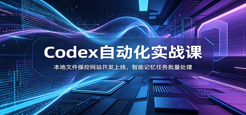 Codex自动化实战课：本地文件操控网站开发上线，智能记忆任务批量处理-创享网