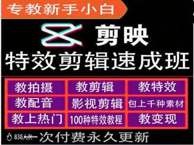 剪映特效教程和运营变现教程，特效剪辑速成班，专教新手小白 - 创享网-创享网