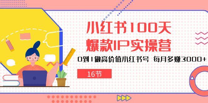 小红书100天-爆款IP实操营，0到1做高价值小红书号 每月多赚3000+(16节 - 创享网-创享网