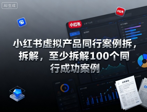 小红书虚拟产品同行案例拆解,至少拆解100个同行成功案例-创享网