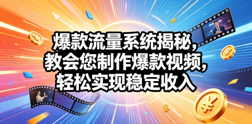 爆款流量系统揭秘，教会您制作爆款视频，轻松实现稳定收入【原创双语字幕】-创享网