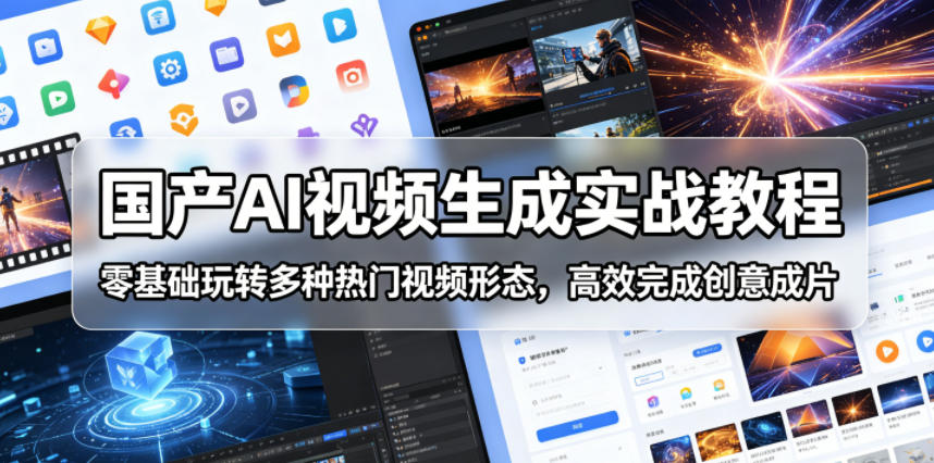 国产AI视频生成实战教程，零基础玩转多种热门视频形态，高效完成创意成片-创享网