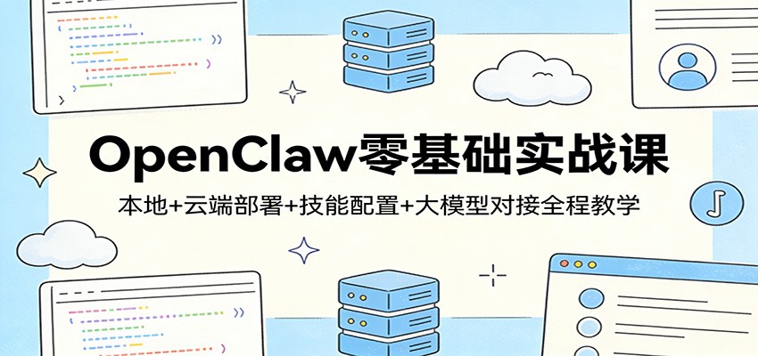 OpenClaw零基础实战课：本地+云端部署+技能配置+大模型对接全程教学-创享网