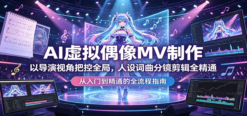AI虚拟偶像MV制作：以导演视角把控全局，人设词曲分镜剪辑全精通-创享网
