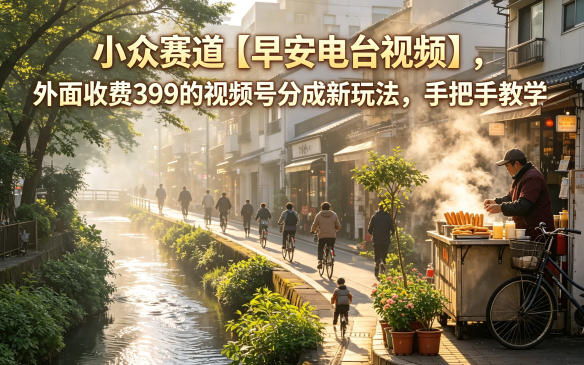 小众赛道【早安电台视频】，外面收费399的视频号分成新玩法，手把手教学 - 创享网-创享网