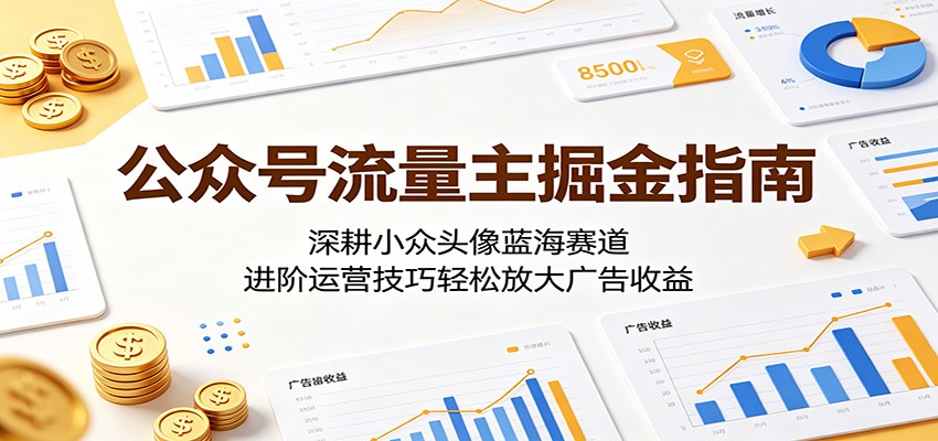 公众号流量主掘金指南：深耕小众头像蓝海赛道，进阶运营技巧轻松放大广告收益-创享网