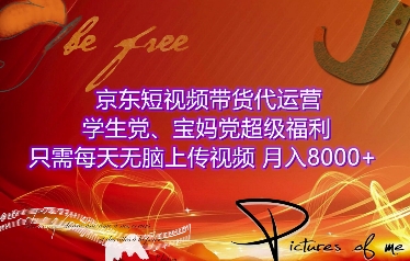 京东短视频带货代运营，学生党、宝妈党超级福利，只需每天无脑上传视频，月入8000+【仅揭秘】 - 创享网-创享网