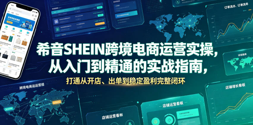 希音SHEIN跨境电商运营实操，从入门到精通的实战指南，打通从开店、出单到稳定盈利完整闭环 - 创享网-创享网