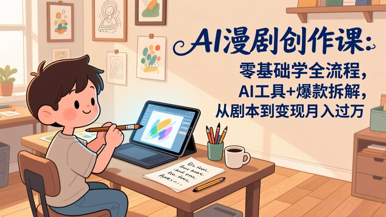 AI漫剧创作课：零基础学全流程，AI工具+爆款拆解，从剧本到变现月入过万 - 创享网-创享网