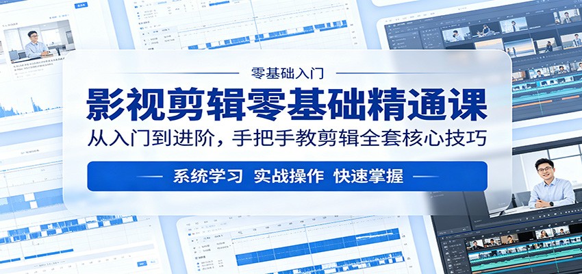 影视剪辑零基础精通课：从入门到进阶，手把手教剪辑全套核心技巧-创享网