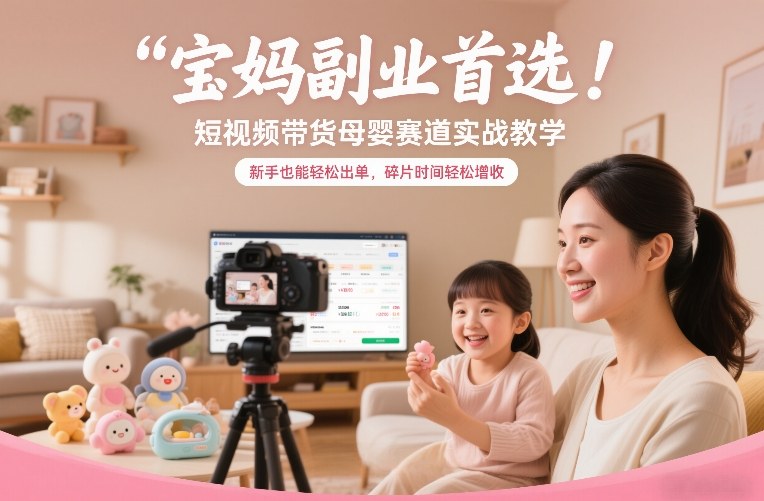 宝妈副业首选！短视频带货母婴赛道实战教学，新手也能轻松出单，碎片时间轻松增收 - 创享网-创享网