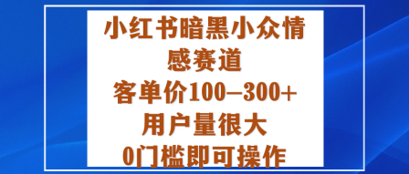 小红书暗黑小众情感赛道,客单价100-300+用户量很大,0门槛即可操作-创享网