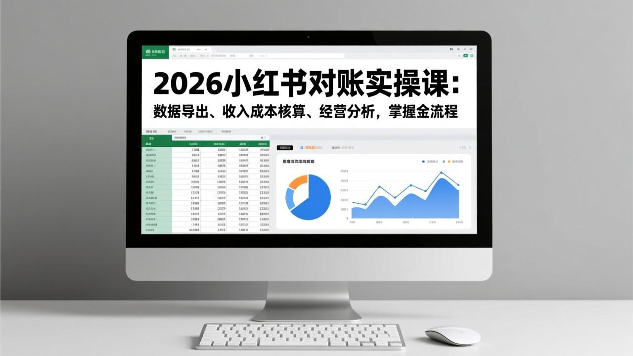 2026小红书对账实操课：数据导出、收入成本核算、经营分析，掌握全流程-创享网