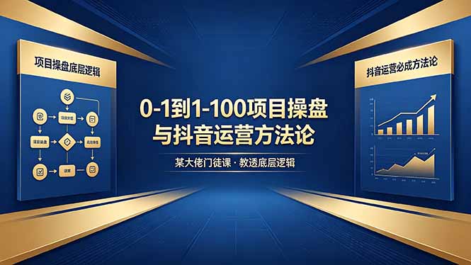0-1到1-100怎么建？某大佬门徒课教透项目操盘底层逻辑+抖音运营必成方法论 - 创享网-创享网