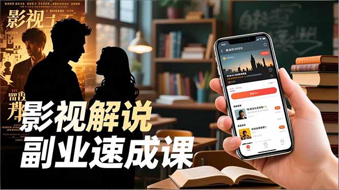 Tk影视解说副业速成课，软件安装、全流程实操、爆款预设，新手两周变现-创享网