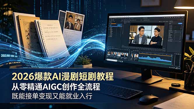 2026 爆款 AI 漫剧短剧教程 从零精通 AIGC 创作全流程 既能接单变现又能就业入行 - 创享网-创享网