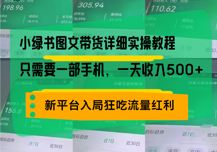 小绿书图文带货详细实操教程，只需要一部手机，一天收入500+，轻松变现 - 创享网-创享网
