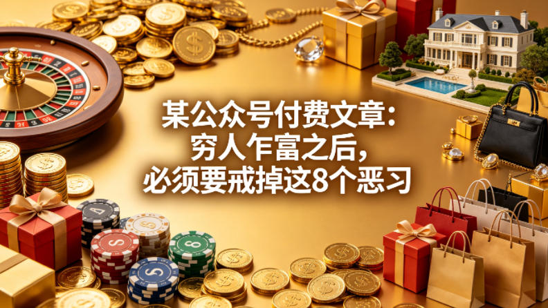 某公众号付费文章：穷人乍富之后，必须要戒掉这8个恶习-创享网