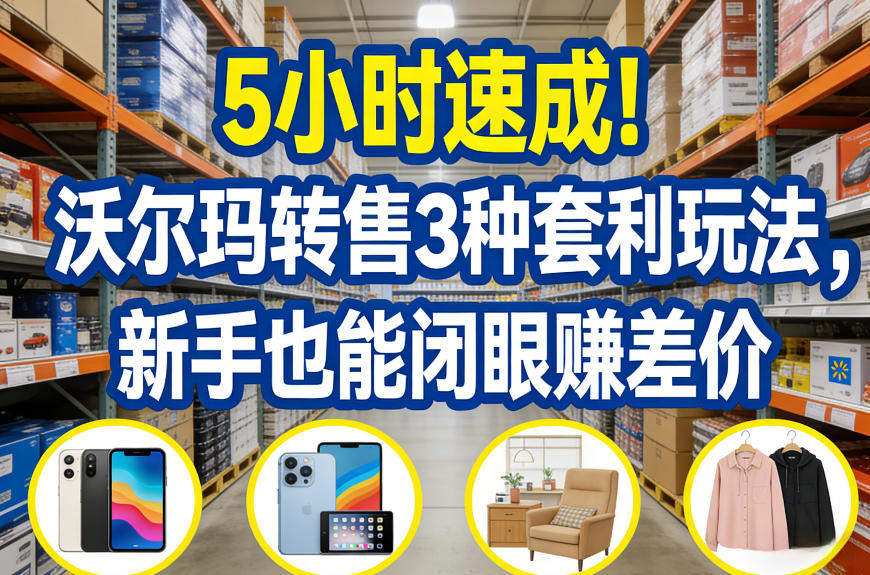 5小时速成！沃尔玛转售3种套利玩法，新手也能闭眼賺差价-创享网