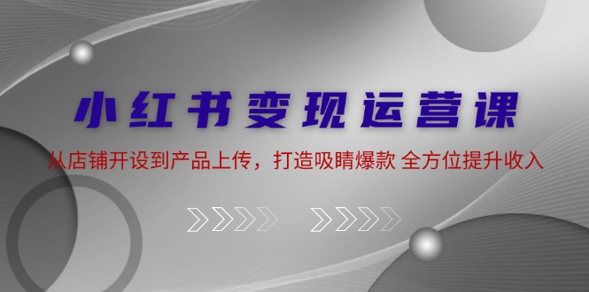 小红书变现运营课：从店铺开设到产品上传，打造吸睛爆款 全方位提升收入 - 创享网-创享网