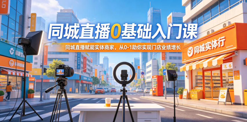 同城直播0基础入门课，同城直播赋能实体商家，从0-1助你实现门店业绩增长-创享网