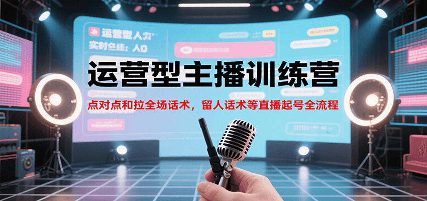 运营型主播训练营，点对点和拉全场话术，留人话术等直播起号全流程(更新7月) - 创享网-创享网