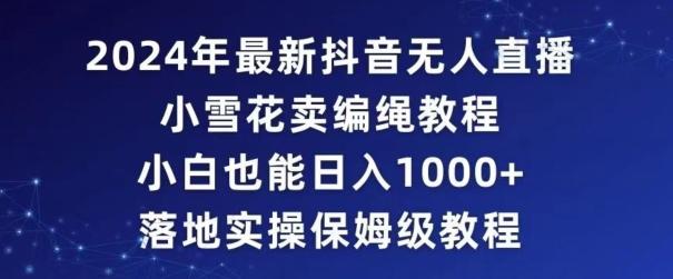 2024年抖音最新无人直播小雪花卖编绳项目，小白也能日入1000+落地实操保姆级教程【揭秘】 - 创享网-创享网