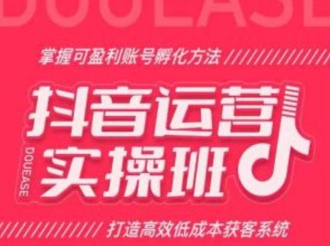抖音运营实操班，掌握可盈利账号孵化方法，打造高效低成本获客系统 - 创享网-创享网