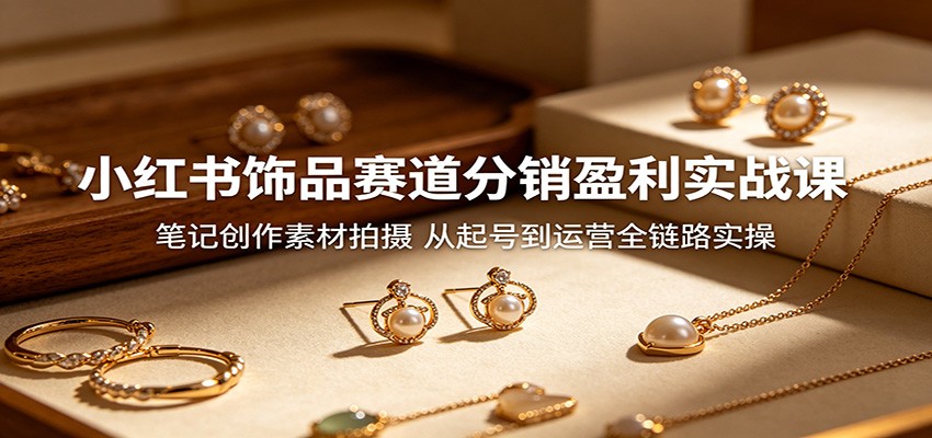 小红书饰品赛道分销盈利实战课：笔记创作素材拍摄，从起号到运营全链路实操 - 创享网-创享网