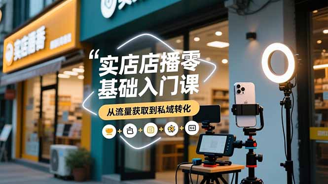实体店播零基础入门课，实体店+短视频+直播+微信生态+私域社群，从流量获取到私域转化-创享网