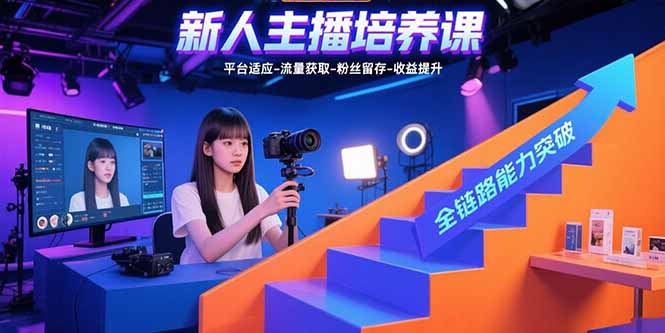 新人主播培养课：平台适应-流量获取-粉丝留存-收益提升 全链路能力突破 - 创享网-创享网