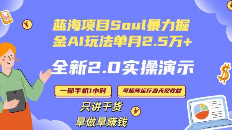 Soul怎么做到单月变现25000+全新2.0AI掘金玩法全程实操演示小白好上手【揭秘】 - 创享网-创享网