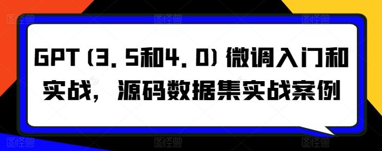 GPT(3.5和4.0)微调入门和实战，源码数据集实战案例 - 创享网-创享网