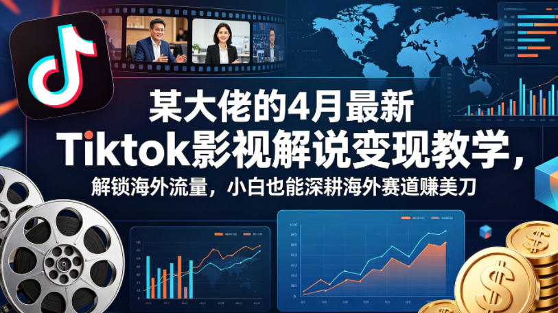 某大佬的4月最新Tiktok影视解说变现教学，解锁海外流量，小白也能深耕海外赛道賺美刀-创享网